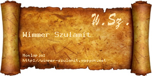 Wimmer Szulamit névjegykártya